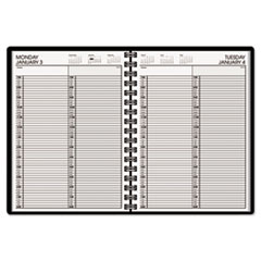 2 Person Apptmt Book,1DPP,Jan-Dec,1/4Hrly,8"x10-7/8", BK