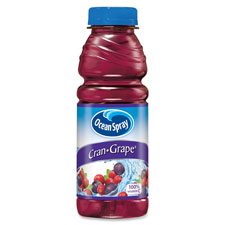 Oceanspray Cran-Grape Juice, Plastic, 15.2oz., 12/CT, PE