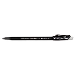 Erasermate Ballpoint Pen,Medium Point,Black Ink/Black Barrel
