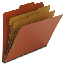 Classification Folders, 3" Exp., Legal, 3 Div, 10/BX, Red