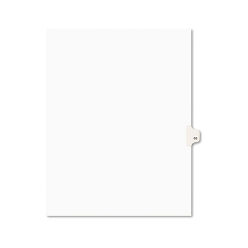 Numeric Divider, "65", Side Tab, 11"x8-1/2", 25/PK, White