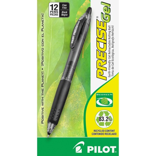 Gel Pen, Retractable, Refillable, Fine Point, Black Ink
