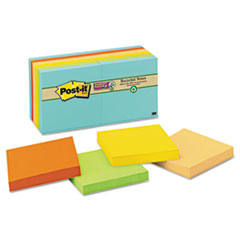 Super Sticky Pads, 90 Sheets/PD, 3"x3", 12/PK,Assorted