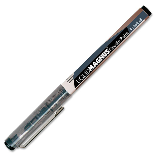 Rollerball Pen, .5mm, Micro Point, 12/PK, Black Ink