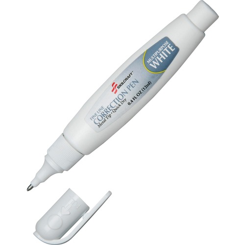 Correction Pen, Multipurpose, Fine-Line, White