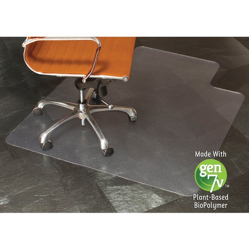 Lip Chairmat, Hard Floor, 36"x48", Lip 20"x10", Clear