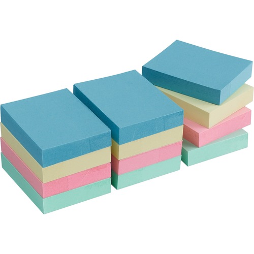Adhesive Notes,Plain,1-1/2"x2",100 Sh/PD,12PD/PK,AST Pastel