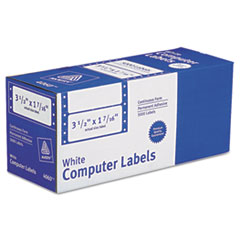 Pin Fed Labels, 1 Across, 3-1/2"x1-7/16", 5000/BX, White