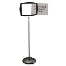 Floor Pedestal Sign, Interchangeable, 11"x15"x65", Black