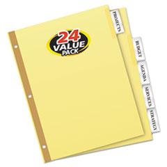 Insert Divider Bulk Pk, 5 Tabs, 24 Sets/BX, Buff Stock/Clear