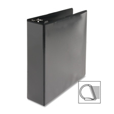 D-Ring View Binder, 4" Capacity, 11x8-1/2", Black