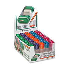 SHARPENER,W/ERASER,AST,20CT
