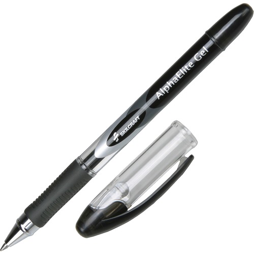 Gel Pen, .7mm, Medium Point, Clear Barrel/Black Ink