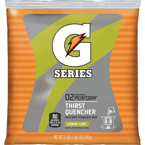 Gatorade Mix Pouches,Makes 2-1/2 Gal, 21 oz., Lemon Lime