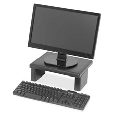 LCD/TFT Monitor Riser,13"x10-1/2"x1"to4-3/4", 66lb Cap, BK