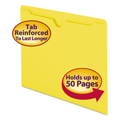 File Jackets,Flat Exp.,Straight Cut,Letter,100/BX,Yellow