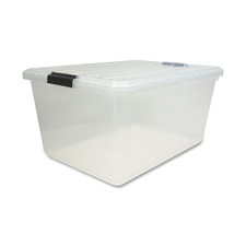 Storage Box W/Lid, 68 Qt, 17-1/4"x26-1/8"x11-3/4", 5/CT, CL