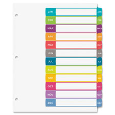 Ready Index Dividers, Jan-Dec Tabs, 24/ST, Multi
