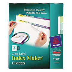 Tab Dividers,Laser/Inkjet,3-Hole Punch,8-Tab,5 ST/PK,Assort.