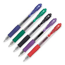 Gel Pen, Retractable, Refillable, Extra Fine Point, Red
