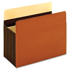 File Pockets, Letter, 24 Pt., 5-1/4", Exp, Brown