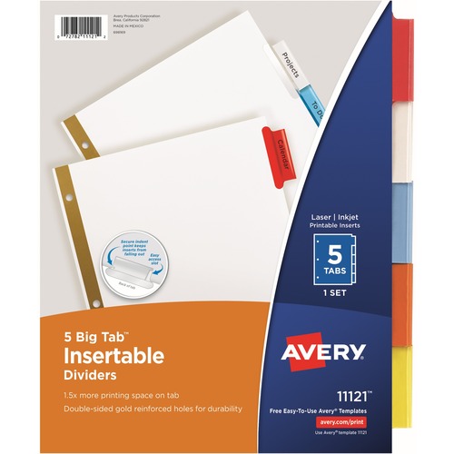 Insertable Dividers,11"x8-1/2",5-Tab, Multi Tab/WE Paper