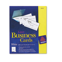Business Card, Laser, 2"x3-1/2", 2500/BX, White