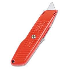 Self Retracting Knife, Round Point, 2-Cutting Depths, Orange