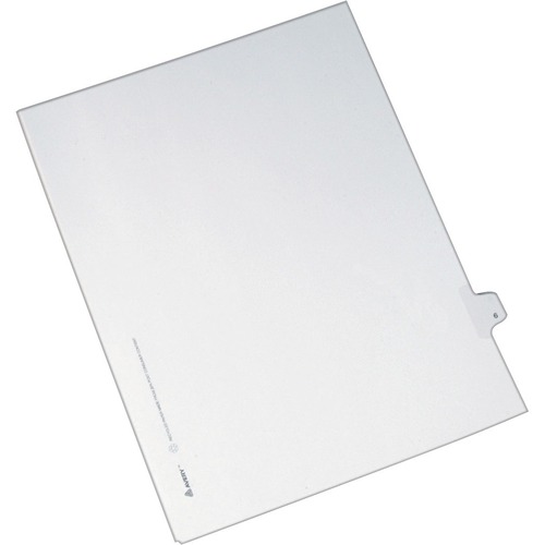 Legal Index, Side Tab 6, 8-1/2"x11", 25/PK, 1/25 Cut