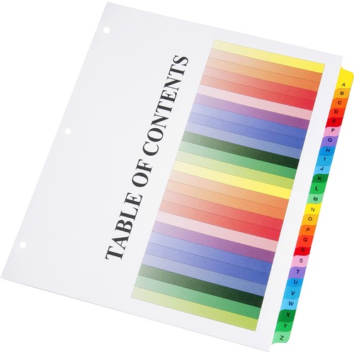 Tab Binder Index Sheets, Letter, A-Z, Assorted