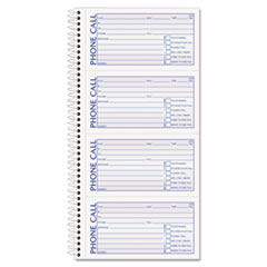 Phone Message Book, 4 Calls/Pg, 400 Sets, 11"x5-1/2", WE/CA