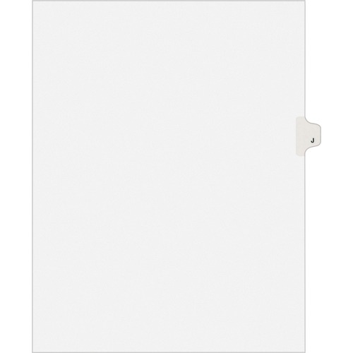 Legal Divider W/Letter "J", Side Tab, 11"x8-1/2", 25/PK