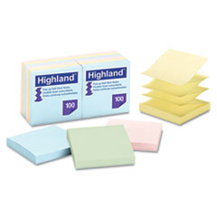 Pop-up Notes, Removable,3"x3",100Sht/PD,12/PK,Asst Pastel