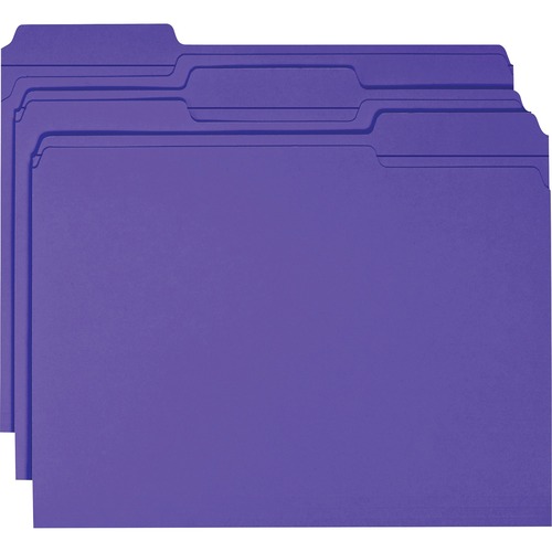 File Folder,1/3 AST 2-Ply Tab Cut,Letter,100/BX,Purple