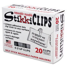 01220, CLIP,STIKKICLPS,20/PK,WHT