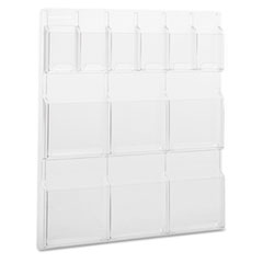 Magazine/Pamphlet Display, 6 Pocket Each, 30"x2"x34-3/4", CL