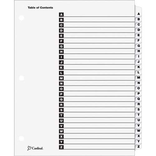 One Step Index System, Alphabetical, A-Z, 23-Tab, Clear