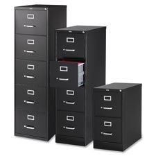 Vertical File, 5-Drawer, Lgl, 18"x26-1/2"x61-3/8", Black