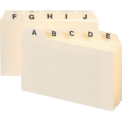 Self Tab Card Guides, A-Z, 1/5 Cut, 6"x4", Manila