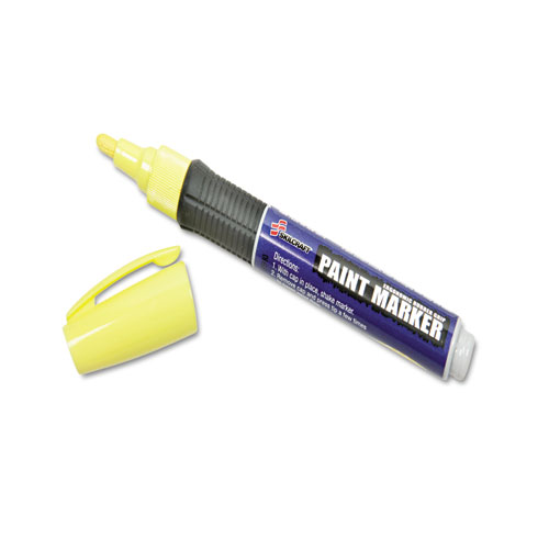 Paint Markers, Rubber Grip, Bullet Tip, Med. Pt, 6/PK,Yellow