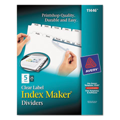 Index Maker, Laser, Punched, 5-Tabs, 25 ST/BX, 8-1/2"x11",CL