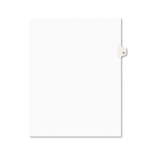 Numeric Divider, "57", Side Tab, 11"x8-1/2", 25/PK, White