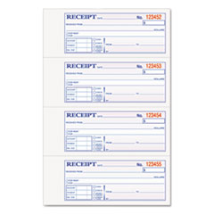 Receipt Book,Carbonless,2-Part,2-3/4"x7-1/4",200/BK,WE/CA