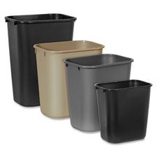 Rectangular Wastebasket,13-5/8 Qt,8-1/4"x11-3/8"x12-1/5",GY
