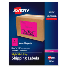 LABEL,SHIPPING,NEON,2X4,AST