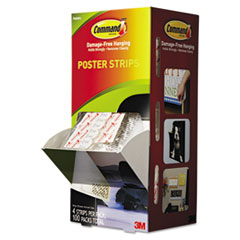 Poster Strips, 3/4"x2-1/8", 100/CT, White