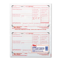 Laser W-2 Forms, 4 Part Kit, 8-1/2"x5-1/2", 50/PK, White