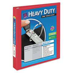 EZD View Binder, One Touch, Heavyduty, 1" Cap, Red