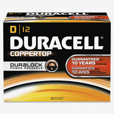 D Batteries, Coppertop, 12/BX, Black