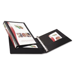 Slant Ring View Binder, 2 Pockets,1" Cap.,11"x8-1/2", Black